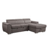 ACME Haruko Storage Sleeper Sectional Sofa, Light Brown Fabric