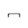 ACME House Delphine Bench, Two Tone Ivory Fabric & Charcoal Finish