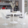 Modway Lippa 54" Round Wood Top Dining Table EEI-1119-WHI