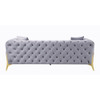 ACME 56115 Jelanea Sofa with 2 Pillows, Gray Velvet & Gold Finish