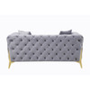 ACME 56116 Jelanea Loveseat with 2 Pillows, Gray Velvet & Gold Finish