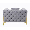 ACME 56117 Jelanea Chair with Pillow, Gray Velvet & Gold Finish