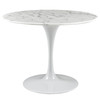 Modway Lippa 40" Round Artificial Marble Dining Table EEI-1130-WHI