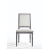 ACME Leventis Side Chair (Set-2), Cream Linen & Weathered Gray