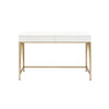 ACME Lightmane Desk, White High Gloss & Gold