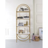 ACME 92662 Lightmane Bookshelf, White High Gloss & Gold