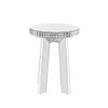 ACME Lotus End Table, Mirrored & Faux Crystals