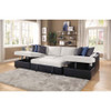 ACME 56015 Merill Sectional Sofa with Sleeper, Beige Fabric & Black PU