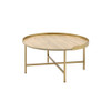 ACME 82335 Mithea Coffee Table, Oak Table Top & Gold Finish