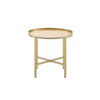 ACME Mithea End Table, Oak Table Top & Gold Finish