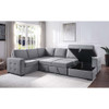 ACME 55545 Nardo Storage Sleeper Sectional Sofa, Gray Fabric