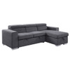 ACME 55530 Natalie Reversible Storage Sleeper Sectional Sofa, Gray Chenille