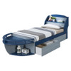 ACME Neptune II Twin Bed, Gray & Navy (1Set/3Ctn)