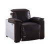 ACME 59943 Nernoss Power Motion Recliner, Dark Grain Brown Leather & Aluminum