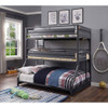 ACME 37995 Cargo Twin/Twin/Full Triple Bunk Bed, Gunmetal Finish(1Set/2Ctn)