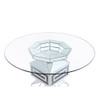 ACME 72955 Noralie Dining Table, Clear Glass, Mirrored & Faux Diamonds