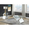 ACME 84725 Noralie Coffee Table, Clear Glass, Mirrored & Faux Diamonds