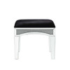 ACME Noralie Vanity Stool, Black Fabric, Mirrored & Faux Diamonds