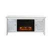 ACME Noralie TV Stand w/Fireplace, Mirrored & Faux Diamonds