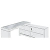 ACME 93110 Noralie Built-in USB Writing Desk, Clear Glass, Mirrored & Faux Diamonds