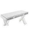 ACME 93116 Noralie Writing Desk, Clear Glass, Mirrored & Faux Diamonds