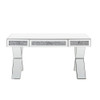 ACME Noralie Writing Desk, Clear Glass, Mirrored & Faux Diamonds