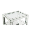 ACME 97955 Noralie Accent Table, Clear Glass, Mirrored & Faux Diamonds