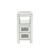 ACME Noralie Accent Table, Clear Glass, Mirrored & Faux Diamonds