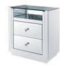 ACME Nysa Accent Table, Mirrored & Faux Crystals