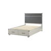 ACME Orchest Twin Bed w/Storage, Gray PU & Gray