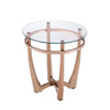 ACME 81612 Orlando II End Table, Champagne & Clear Glass