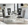 ACME 72950 Ornat Dining Table, Clear Glass, Mirrored & Faux Diamonds