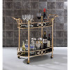 ACME 98351 Ottesen Serving Cart, Gold & Black Glass