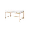 ACME Ottey Desk, White High Gloss & Gold