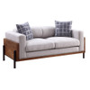 ACME Pelton Loveseat w/Pillows, Fabric & Walnut