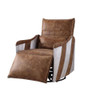 ACME Qalurne Power Recliner w/Swivel Function, 2-Tone Mocha Top Grain Leather & Aluminum