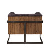 ACME 59667 Sagat Accent Chair, Antique Ebony Top Grain Leather & Rustic Oak