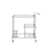 ACME Splinter Serving Cart, Clear Glass & Chrome Finish