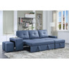 ACME 54650 Strophios Reversible Sleeper Sofa, Blue Fabric