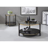 ACME 83307 Thistle End Table, Clear Glass, Faux Black Marble & Champagne Finish