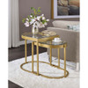 ACME 82340 Timbul Nesting Table, Clear Glass & Gold Finish