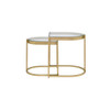 ACME 82340 Timbul Nesting Table, Clear Glass & Gold Finish