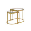 ACME Timbul Nesting Table, Clear Glass & Gold Finish