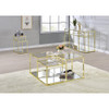 ACME 83470 Uchenna Coffee Table, Clear Glass & Gold Finish