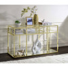 ACME 83473 Uchenna Sofa Table, Clear Glass & Gold Finish