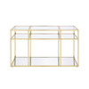 ACME Uchenna Sofa Table, Clear Glass & Gold Finish