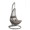 ACME 45105 Uzae Patio Hanging Chair with Stand, Gray Fabric & Charcoal Wicker