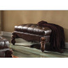 ACME 96538 Versailles Ottoman, 2-Tone Dark Brown PU & Cherry Oak