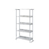 ACME 92937 Visage Bookcase, White Printed Faux Marble & Chrome