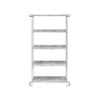 ACME Visage Bookcase, White Printed Faux Marble & Chrome